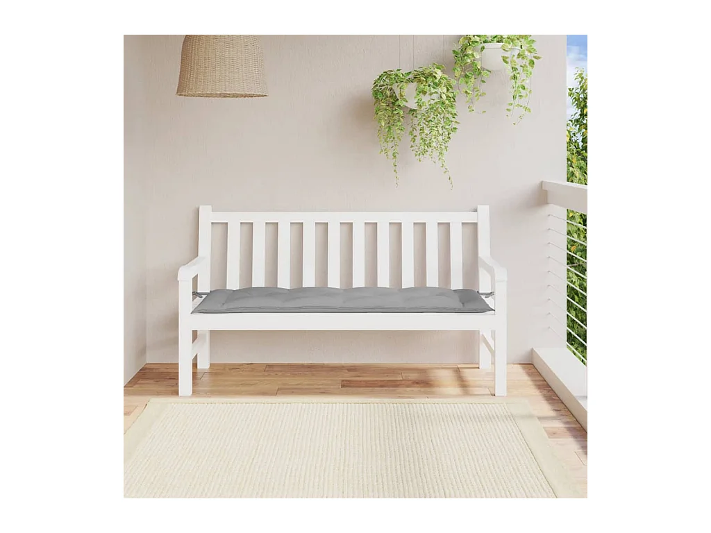 Coussin de banc de jardin gris 150x50x7 cm tissu oxford
