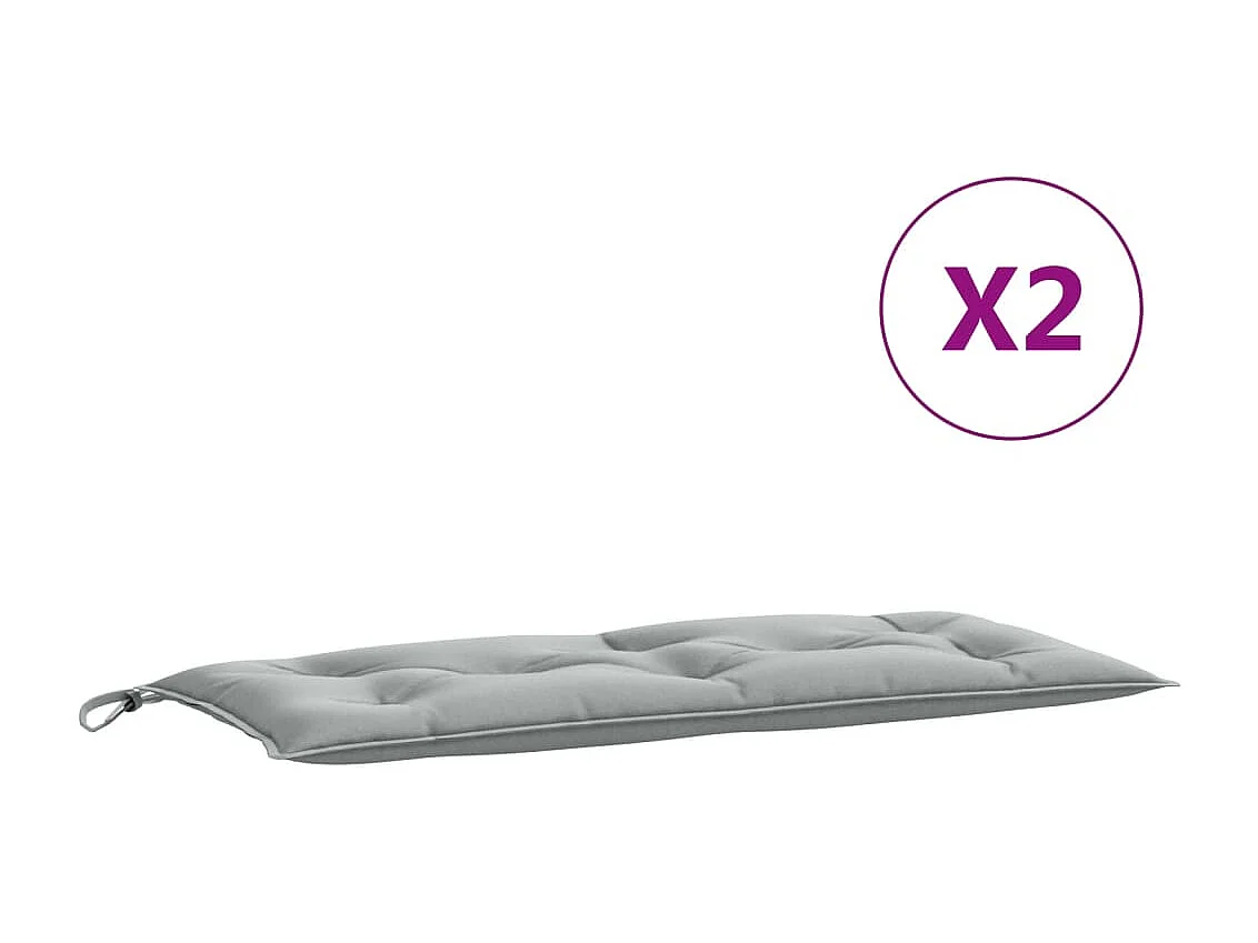 Coussins de banc de jardin lot de 2 gris clair mélangé tissu