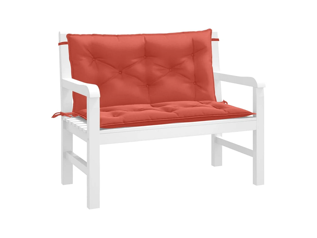 Tuinbankkussens 2 st 100x50x7 cm stof gemêleerd rood