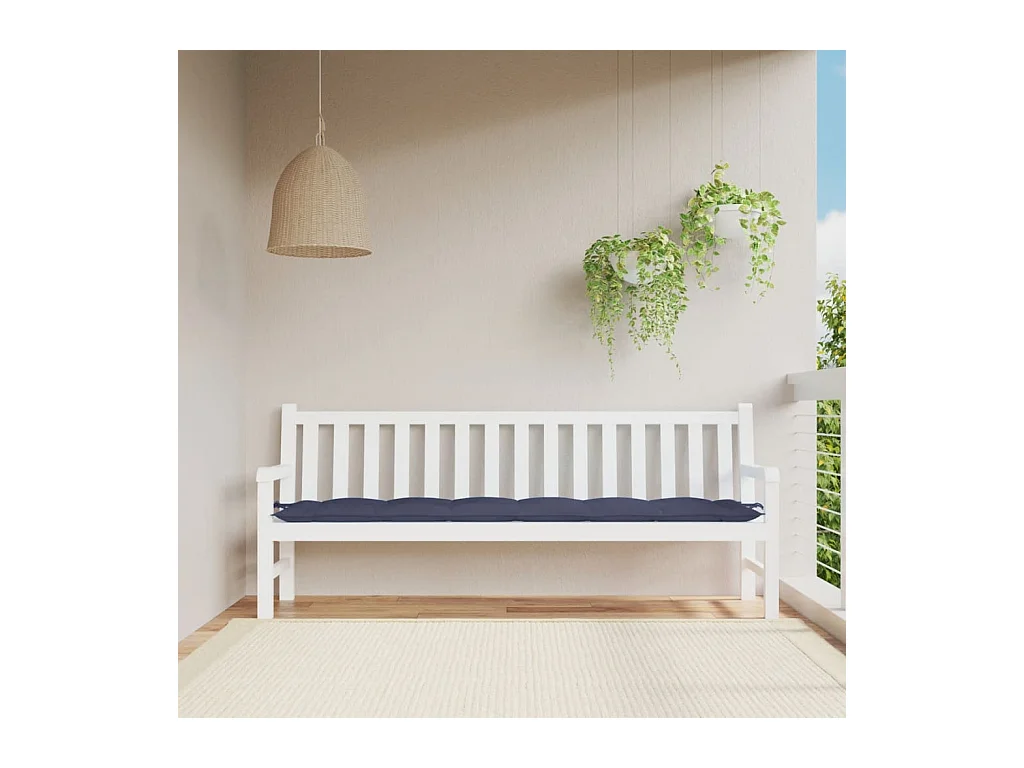 Coussin de banc de jardin bleu marine 200x50x7 cm tissu oxford