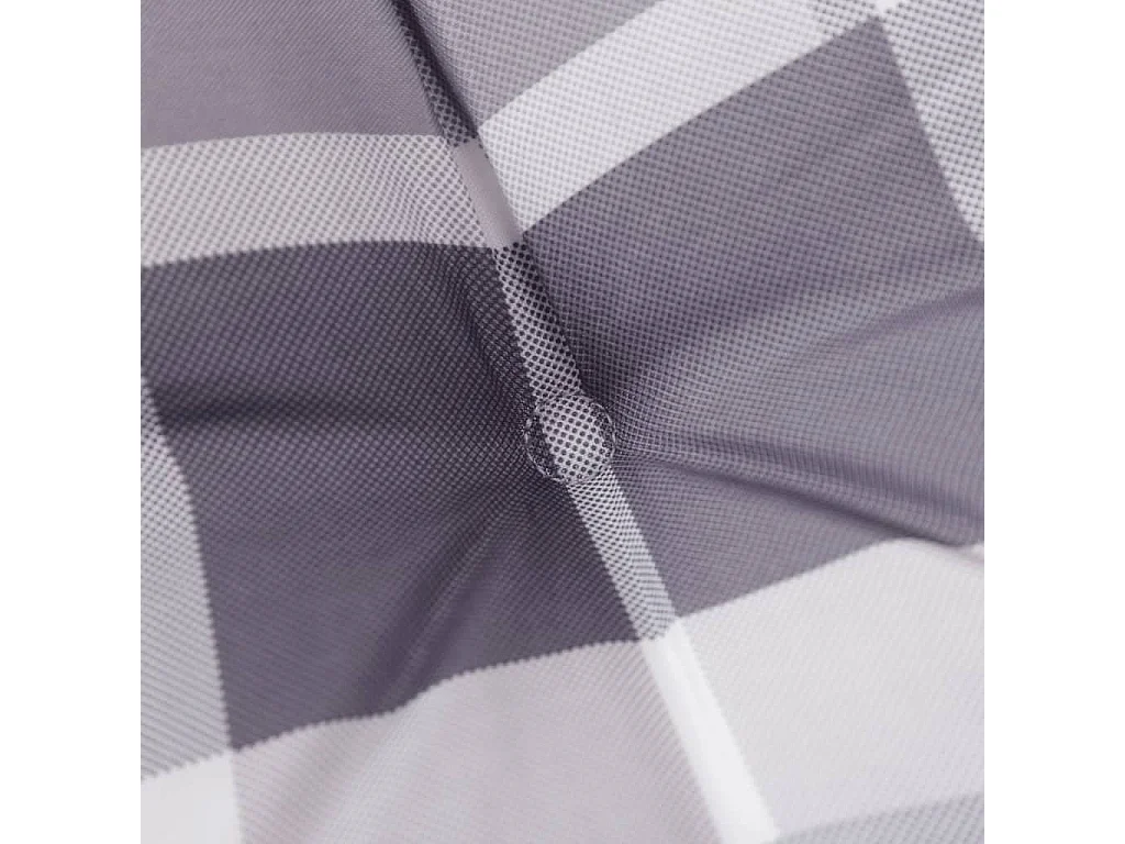 Cojín de banco de jardín tela Oxford a cuadros gris 150x50x3 cm
