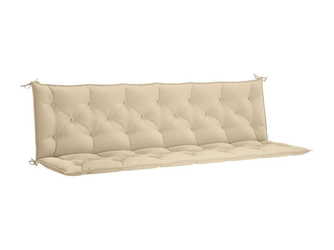 Cojines de banco de jardín 2 unidades tela Oxford beige 200x50x7 cm