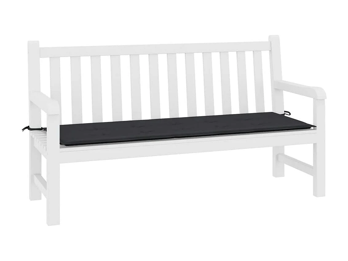 Coussin de banc de jardin noir 200x50x3 cm tissu oxford