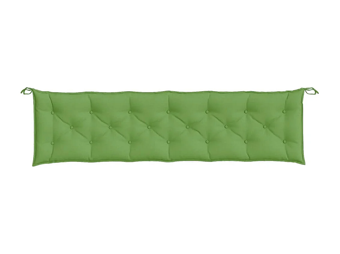 Cojines para banco jardín 2 unidades tela verde melange 200x50x7 cm