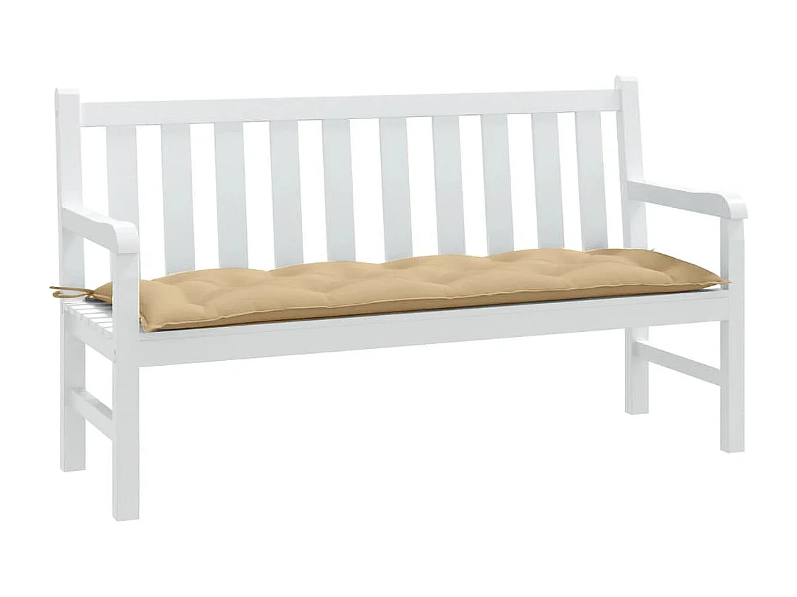 Coussin de banc de jardin beige mélangé 150x50x7 cm tissu