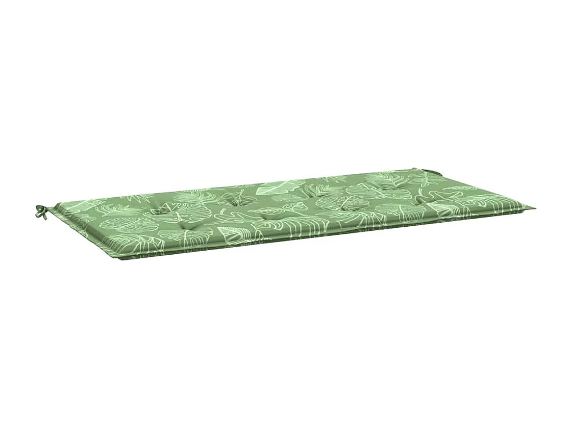 Coussin de banc de jardin motif de feuilles 100x50x3 cm