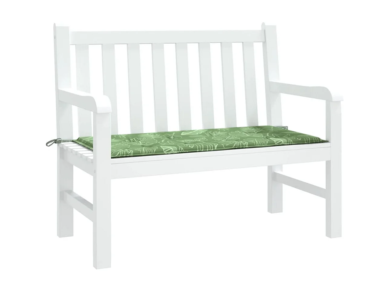 Coussin de banc de jardin motif de feuilles 100x50x3 cm