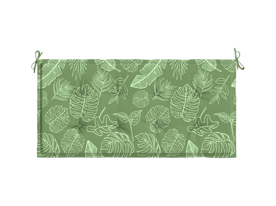 Coussin de banc de jardin motif de feuilles 100x50x3 cm