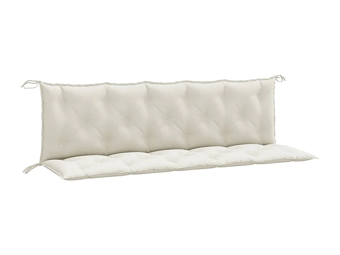 Coussins de banc de jardin lot de 2 crème mélangé tissu