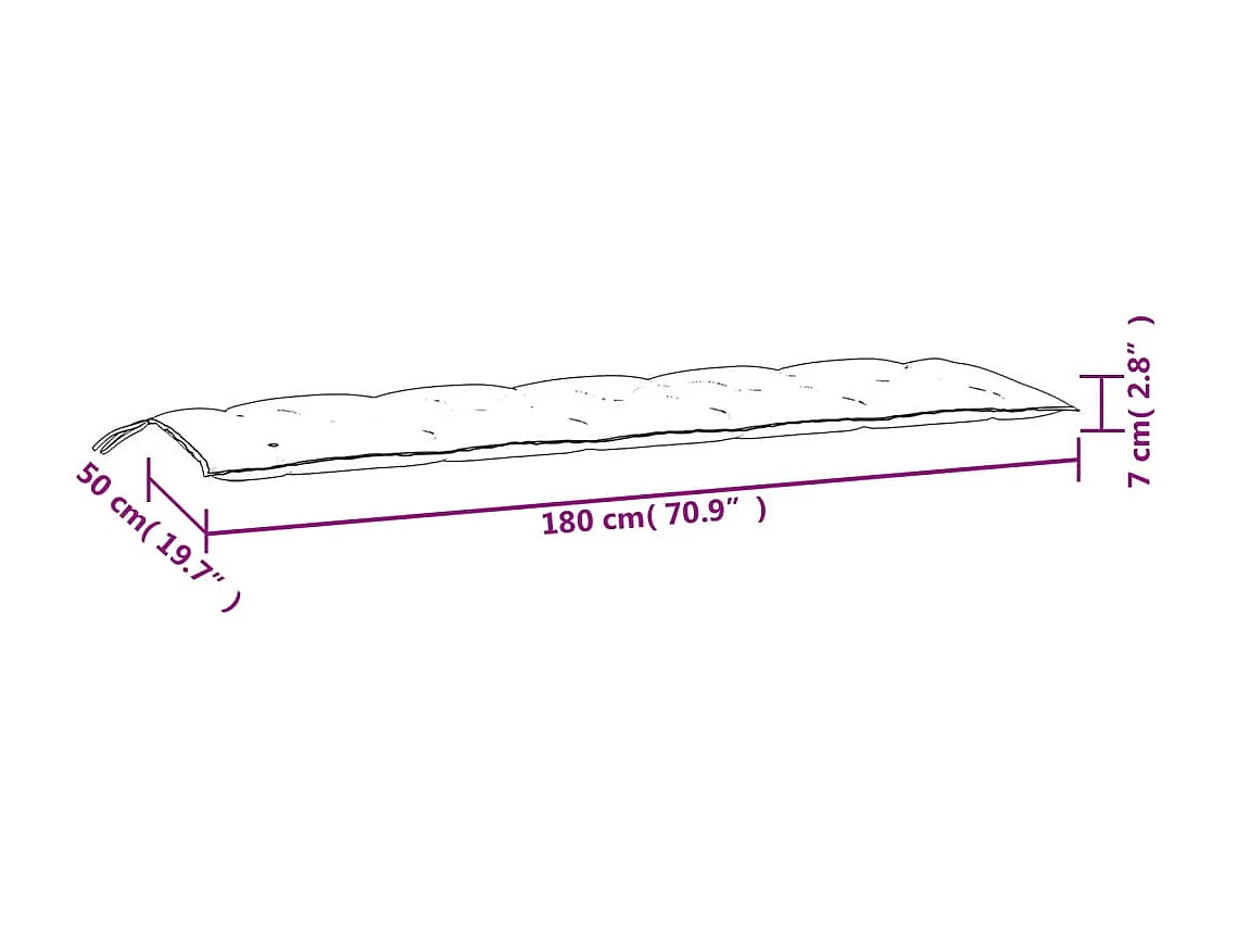 Coussins de banc de jardin lot de 2 crème mélangé tissu