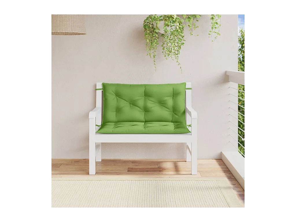 Coussins de banc de jardin lot de 2 vert mélangé tissu