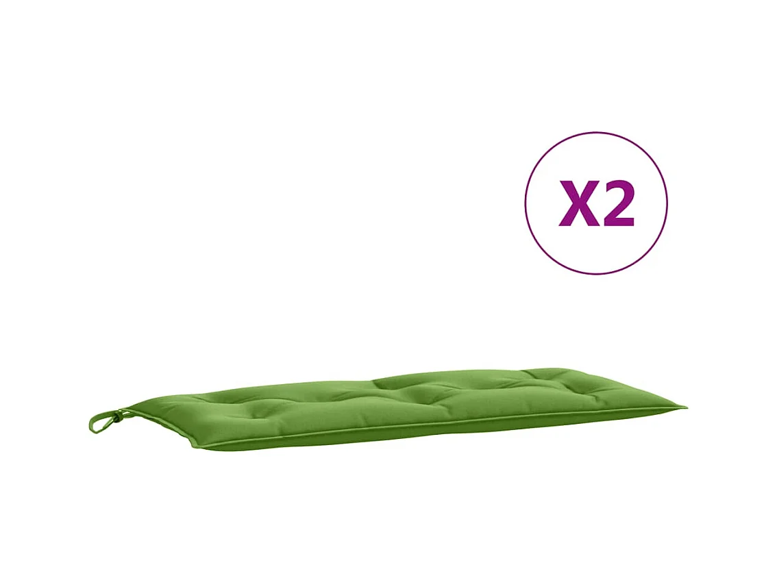 Coussins de banc de jardin lot de 2 vert mélangé tissu