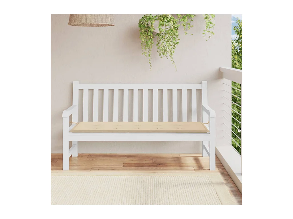 Almofadão para banco de jardim 150x50x3 cm tecido oxford bege