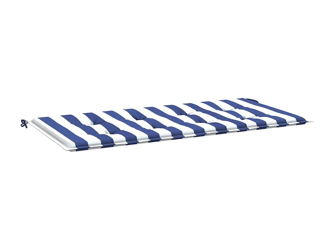 Coussin de banc de jardin rayures bleues et blanches 120x50x3cm