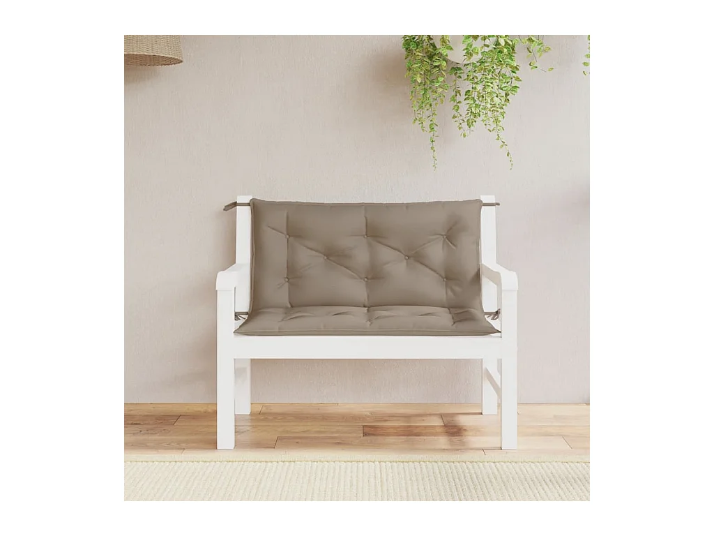 Coussins de banc de jardin 2 pièces taupe 100x50x7 cm tissu Oxford