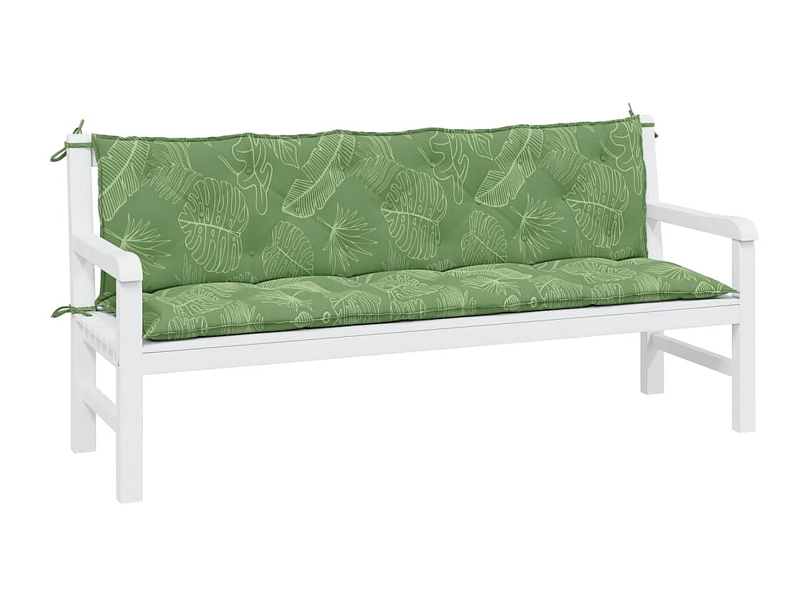 Coussins de banc de jardin 2 pièces motif de feuilles tissu Oxford