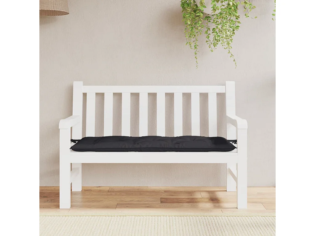 Almofadão para banco de jardim 120x50x7 cm tecido oxford preto