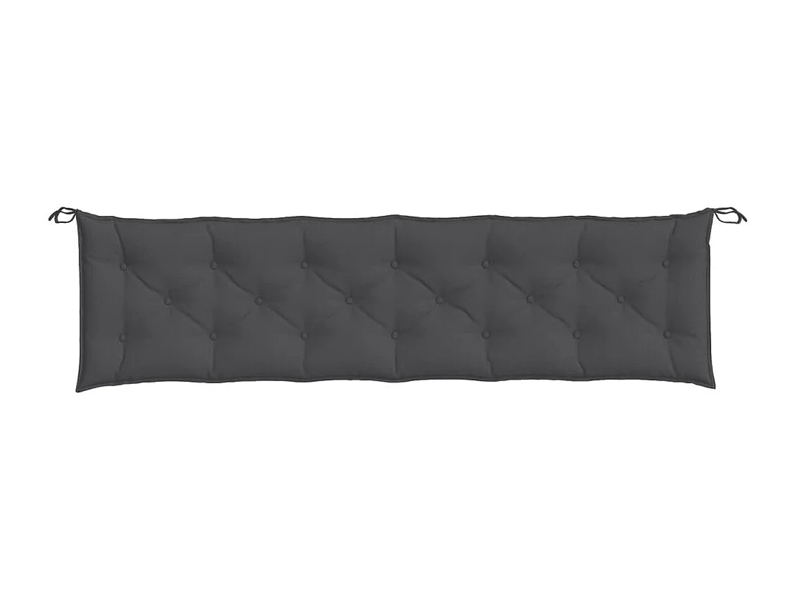 Tuinbankkussens 2 st 200x50x7 cm stof gemêleerd antracietkleur