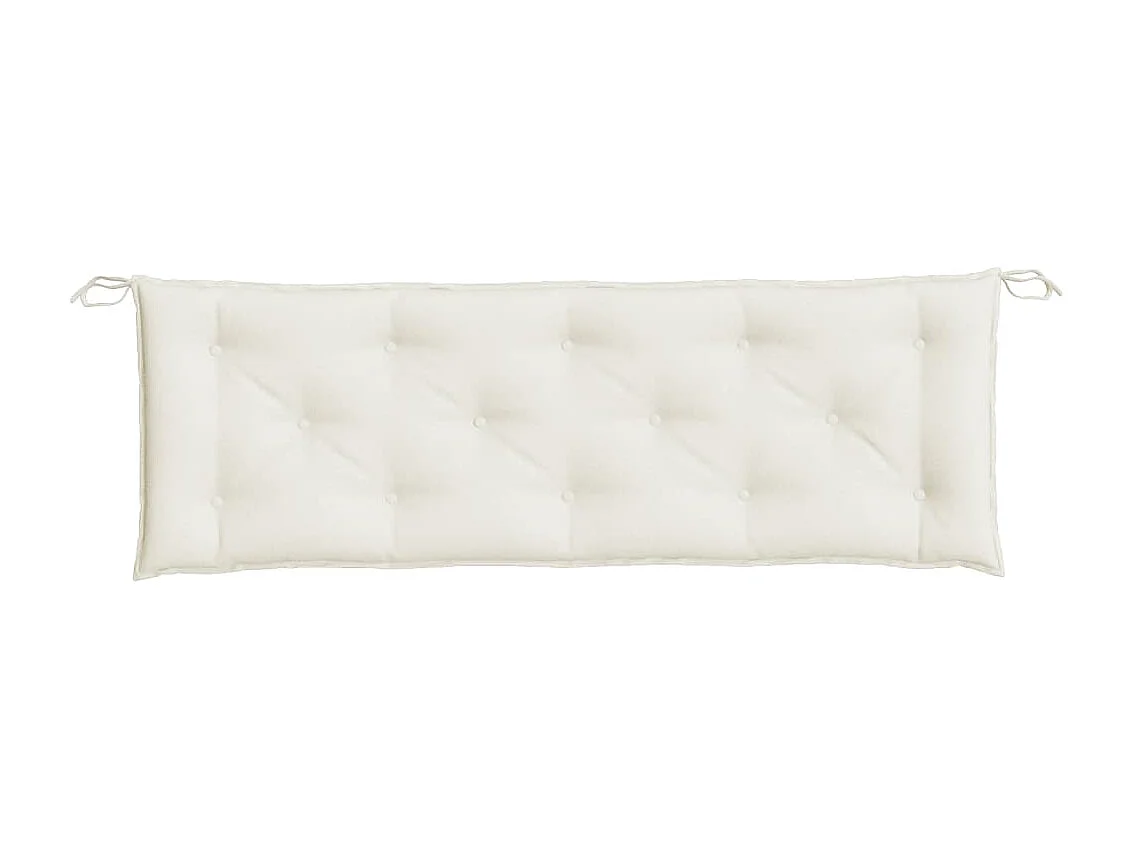 Coussins de banc de jardin lot de 2 crème mélangé tissu