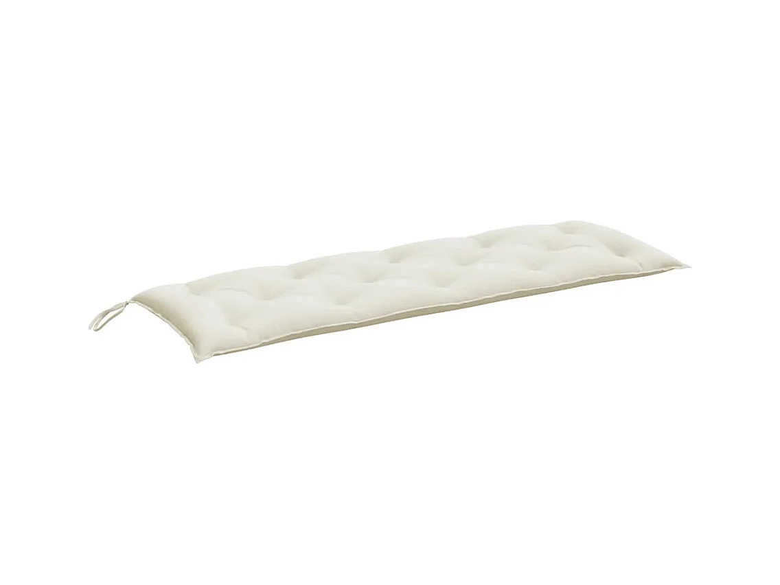 Coussins de banc de jardin lot de 2 crème mélangé tissu