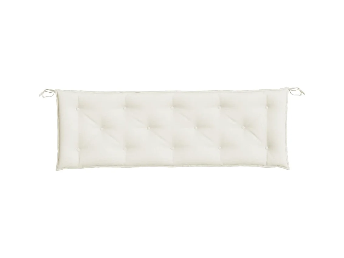 Coussins de banc de jardin lot de 2 crème mélangé tissu