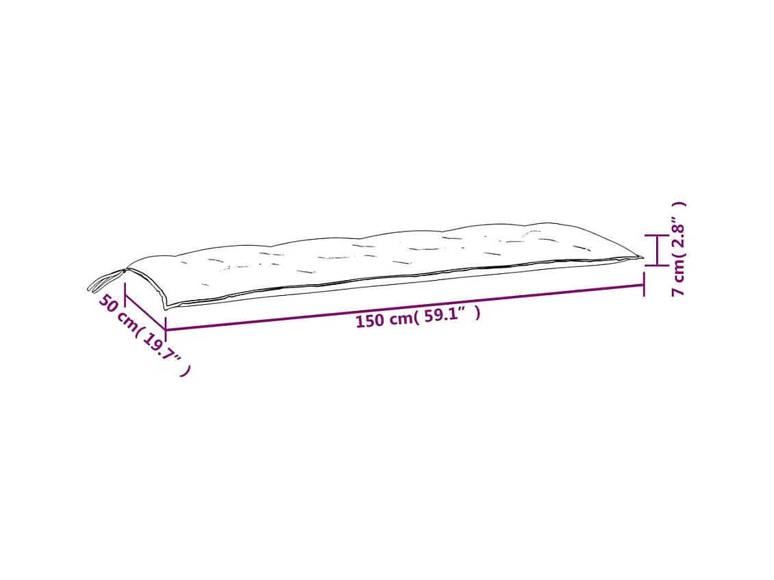 Coussins de banc de jardin lot de 2 crème mélangé tissu
