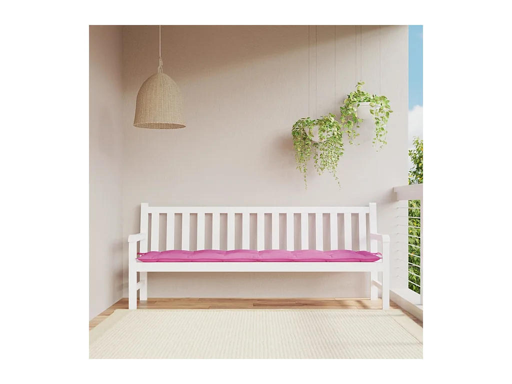 Coussin de banc de jardin rose 200x50x7 cm tissu