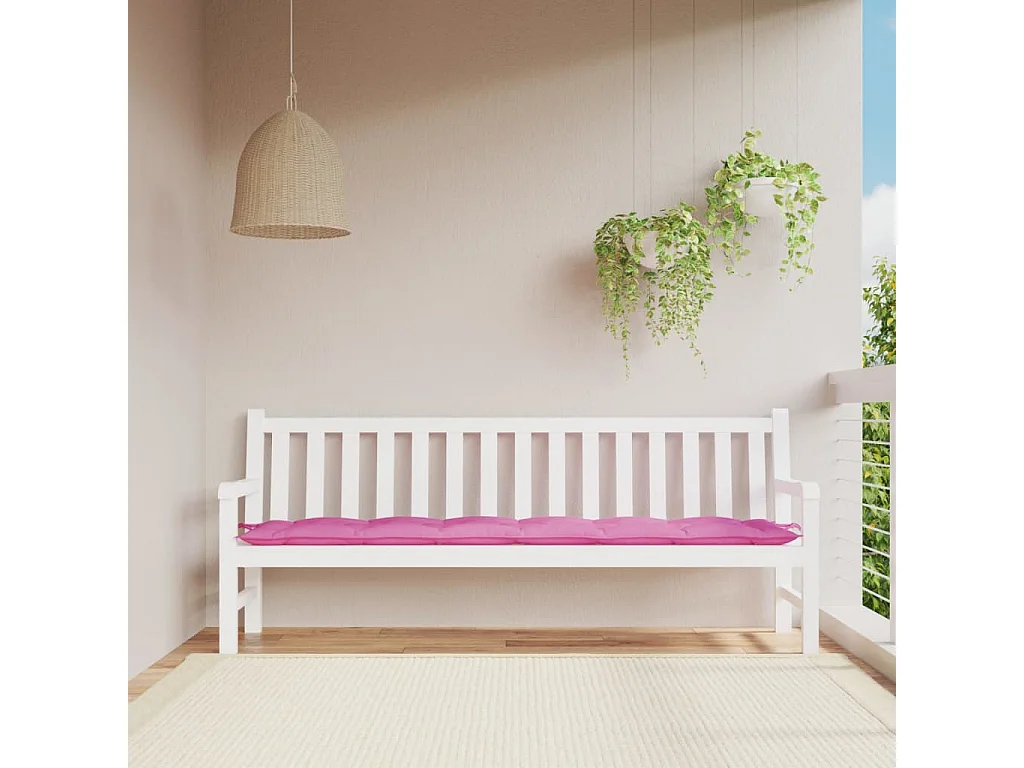 Almofadão para banco de jardim 200x50x7 cm tecido rosa