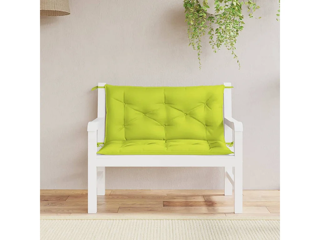 Coussins de banc de jardin 2 pièces vert vif tissu Oxford