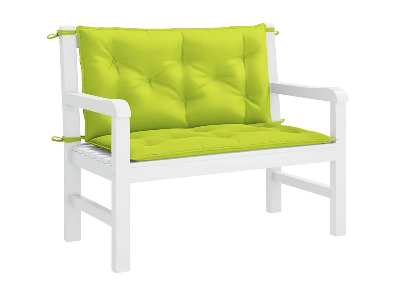 Coussins de banc de jardin 2 pièces vert vif tissu Oxford