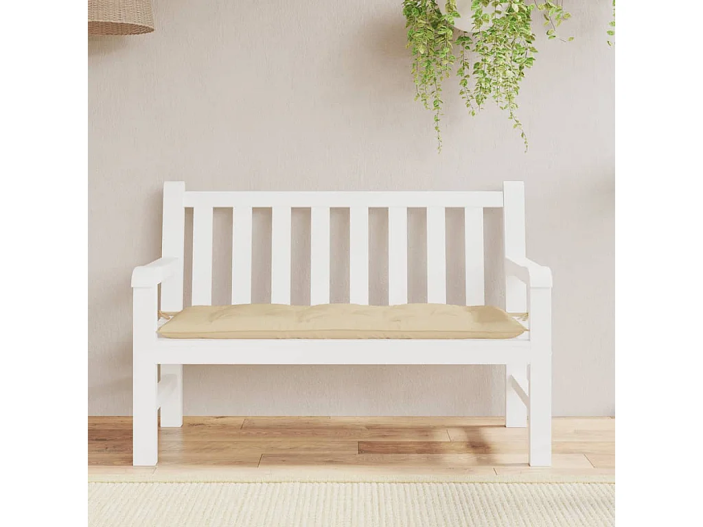 Cojín de banco de jardín tela Oxford beige 120x50x7 cm
