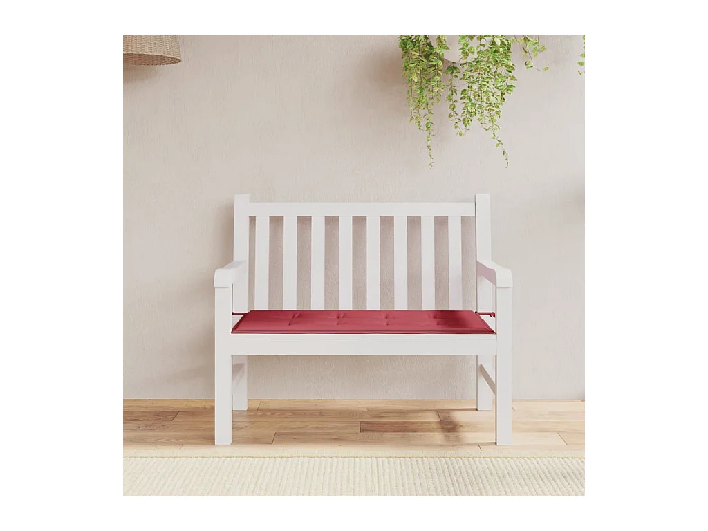 Coussin de banc de jardin rouge bordeaux 100x50x3 cm