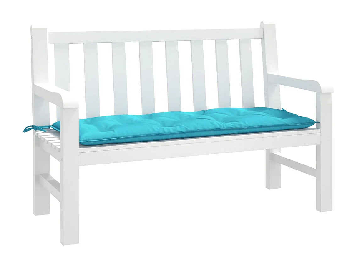 Coussin de banc de jardin turquoise 120x50x7 cm tissu