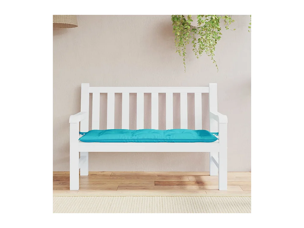 Coussin de banc de jardin turquoise 120x50x7 cm tissu
