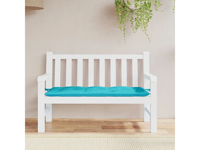 Coussin de banc de jardin turquoise 120x50x7 cm tissu