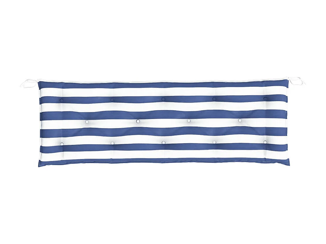 Coussins de banc de jardin lot de 2 rayures bleues et blanches