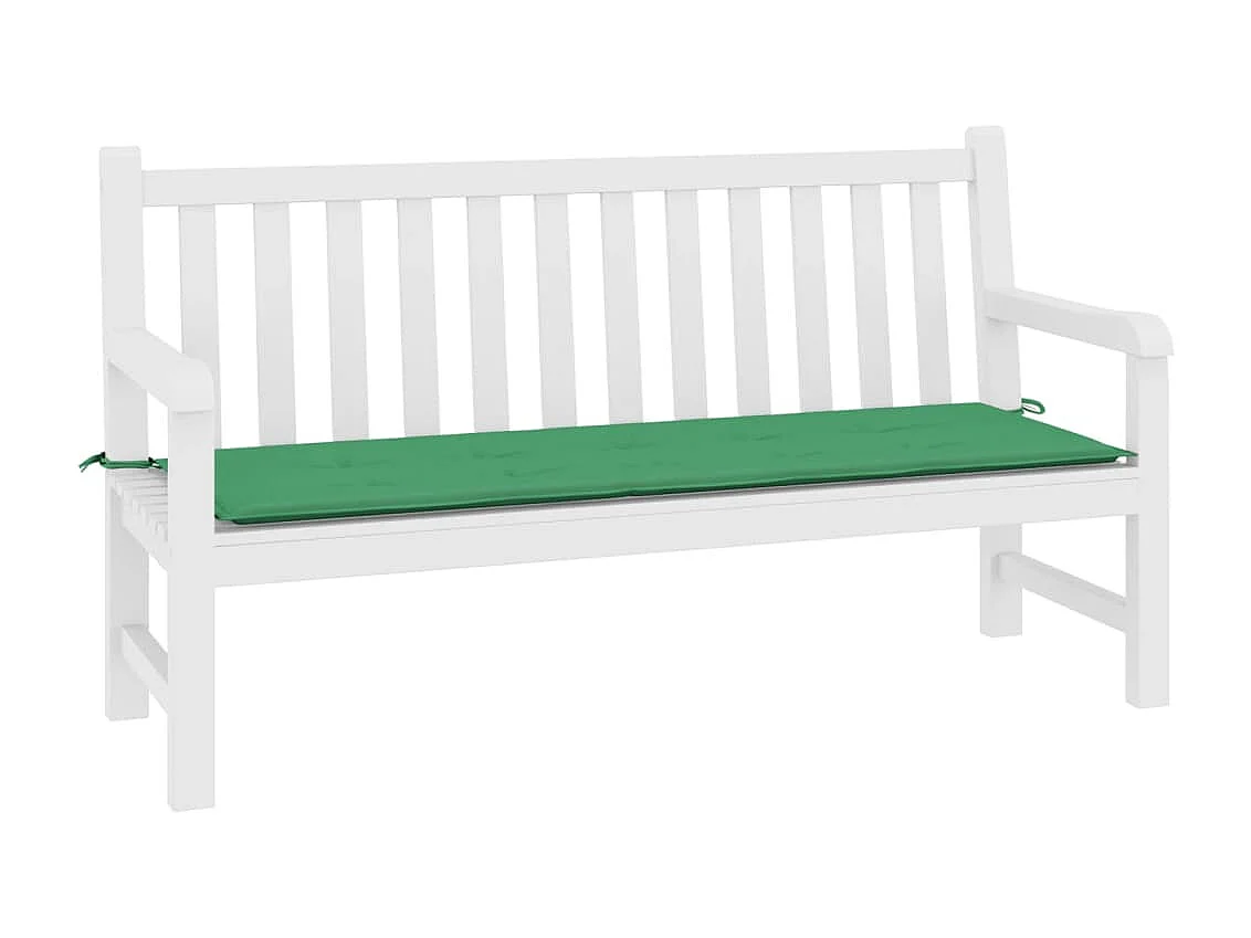 Cojín de banco de jardín tela Oxford verde 200x50x3 cm
