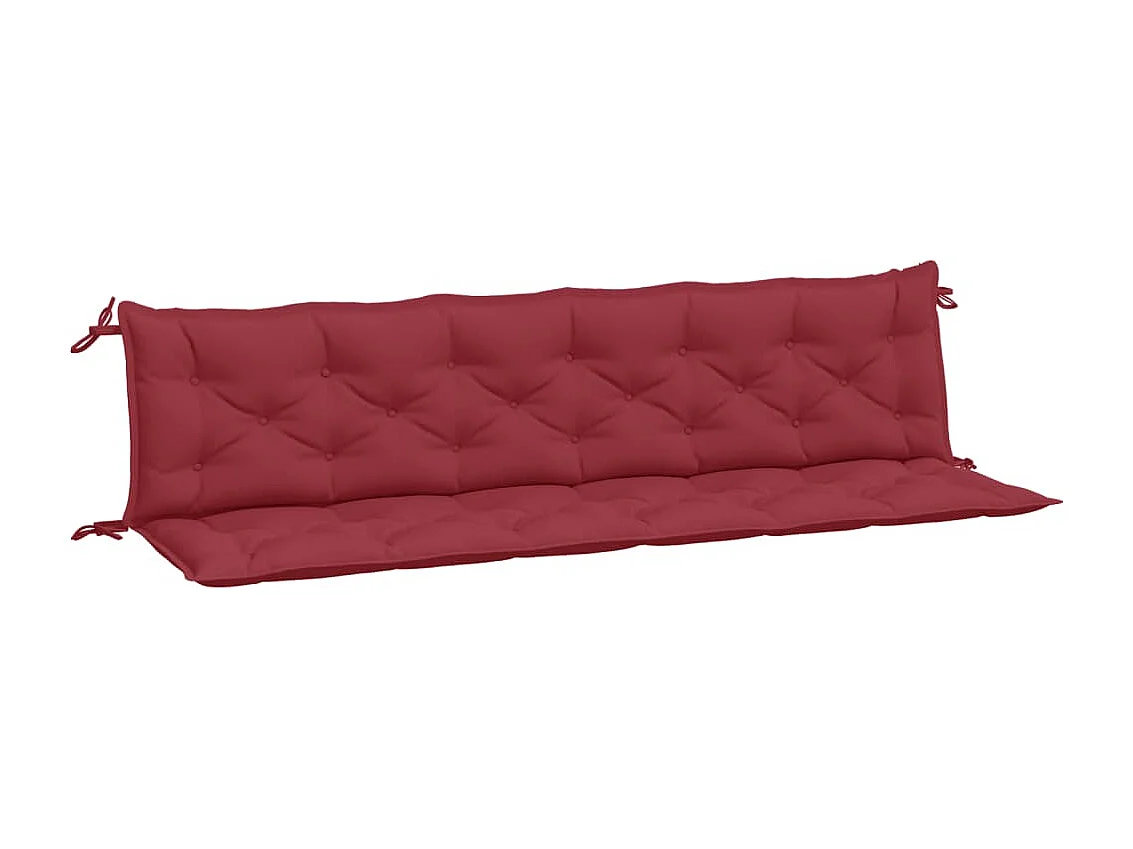 Coussins de banc de jardin 2 pièces rouge bordeaux tissu Oxford