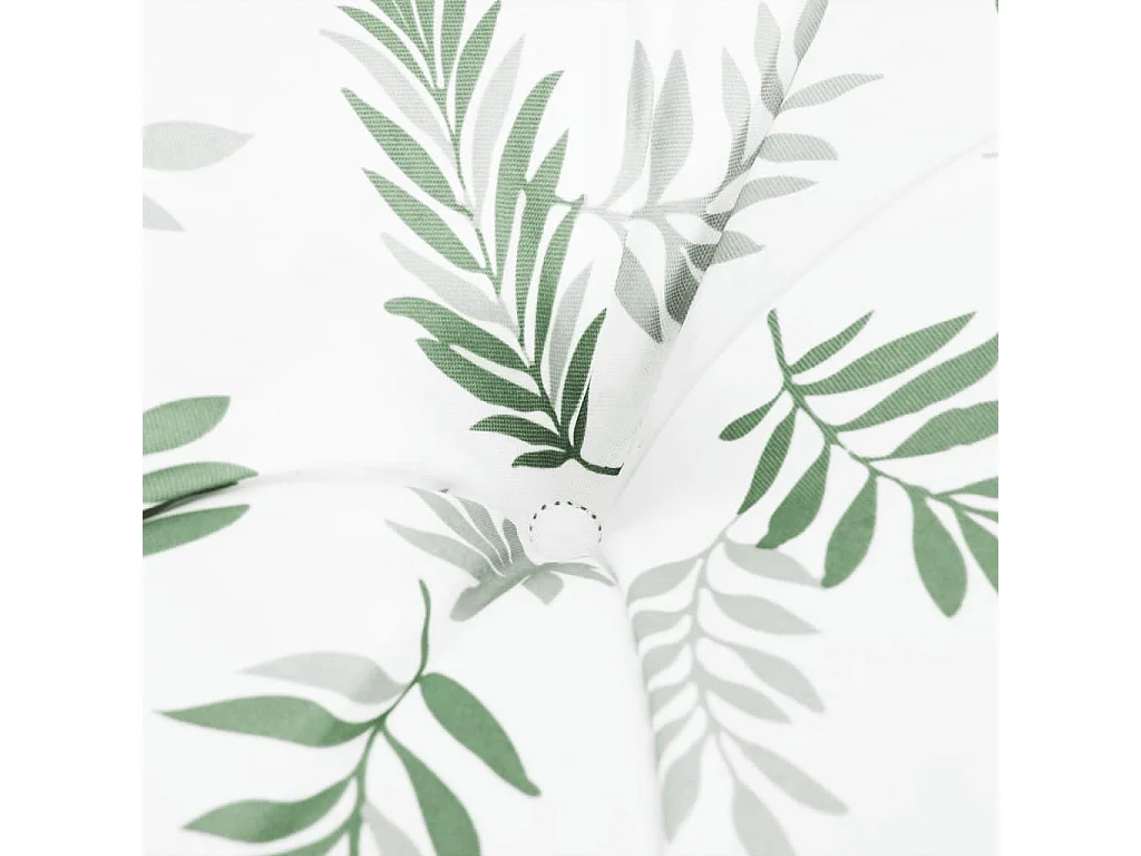 Coussin de banc de jardin motif de feuilles 200x50x7 cm tissu