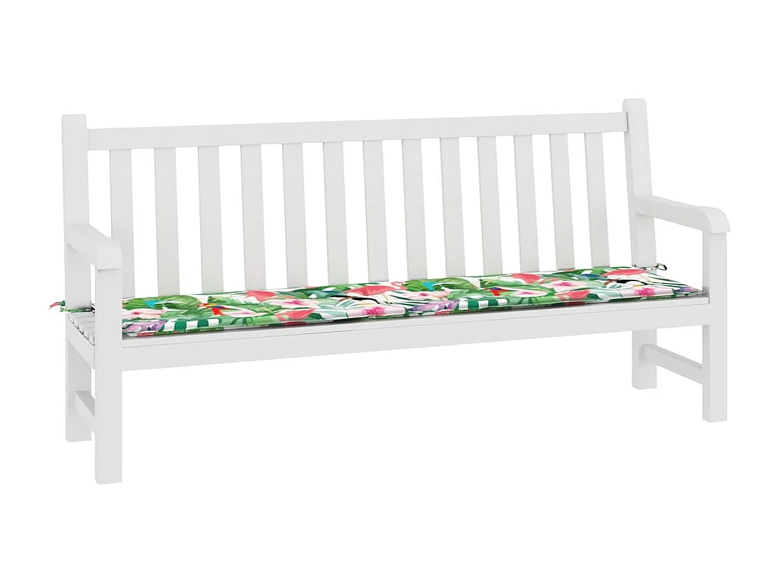 Coussin de banc de jardin multicolore 200x50x3 cm tissu