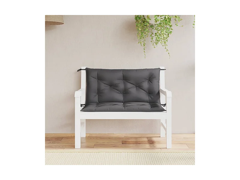 Coussins de banc de jardin 2 pièces anthracite tissu Oxford