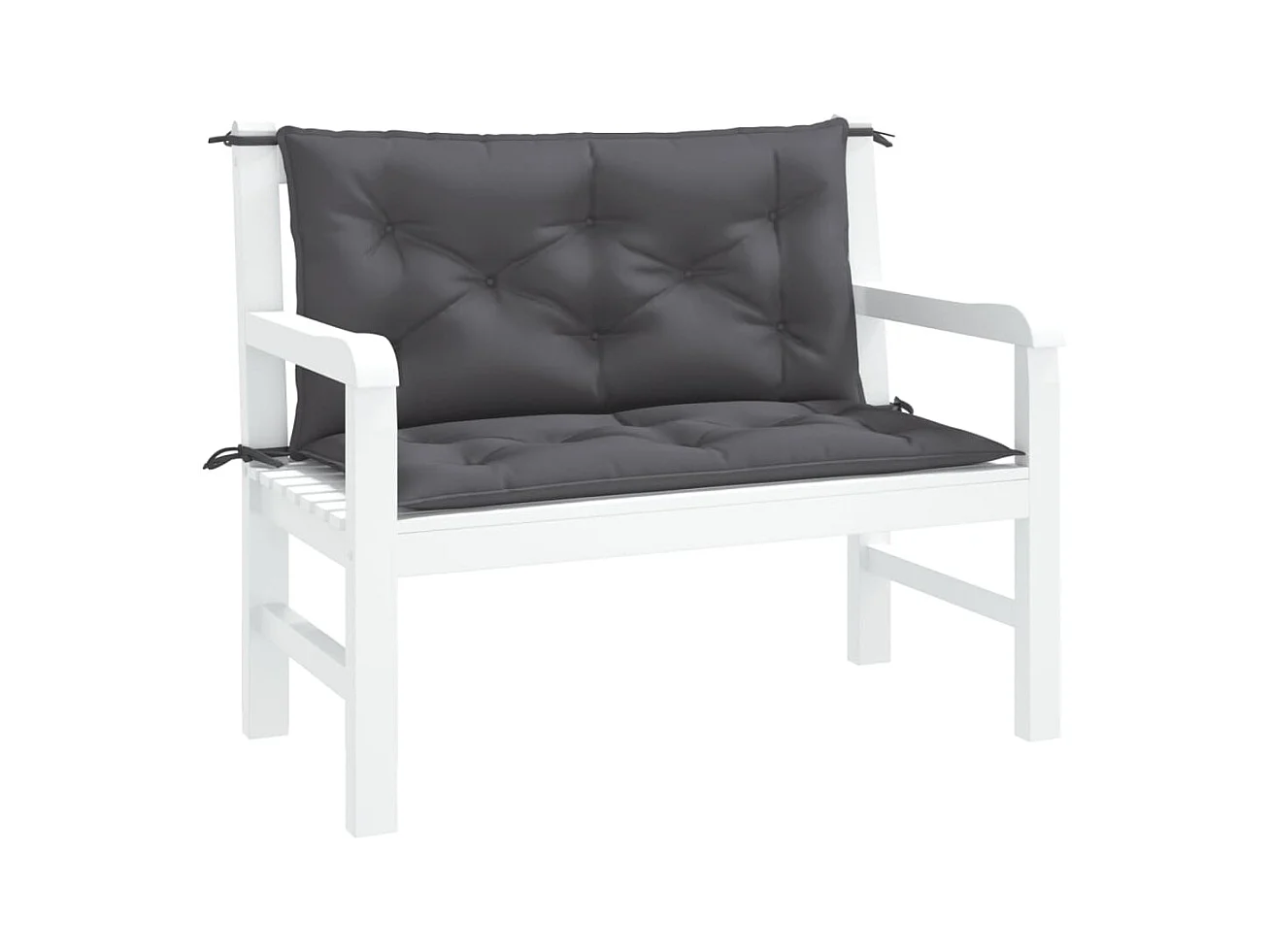 Cojines de banco de jardín 2 unidades antracita 100x50x7 cm