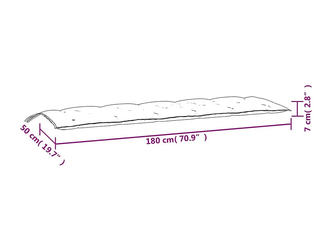 Coussins de banc de jardin lot de 2 vert mélangé tissu