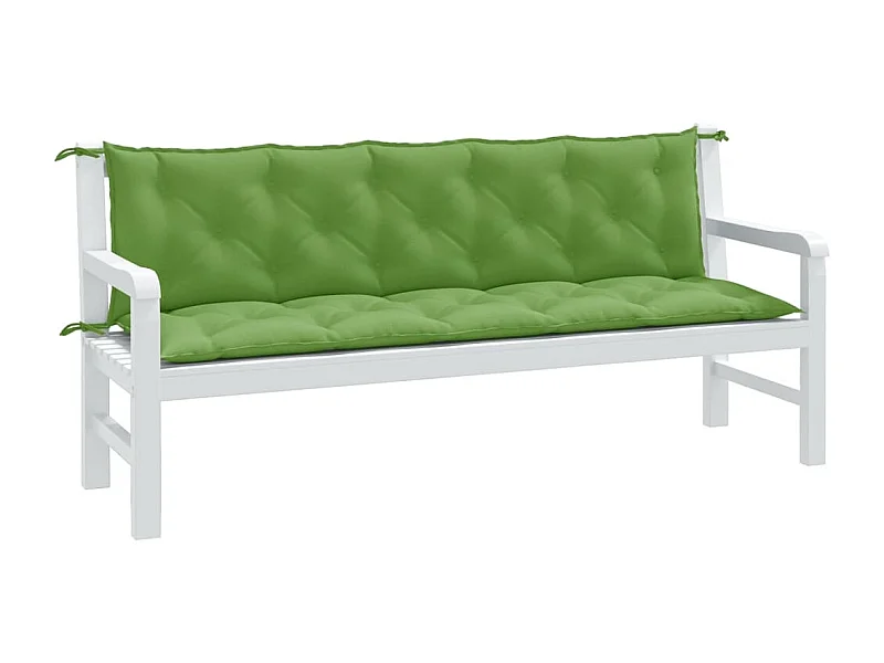 Coussins de banc de jardin lot de 2 vert mélangé tissu