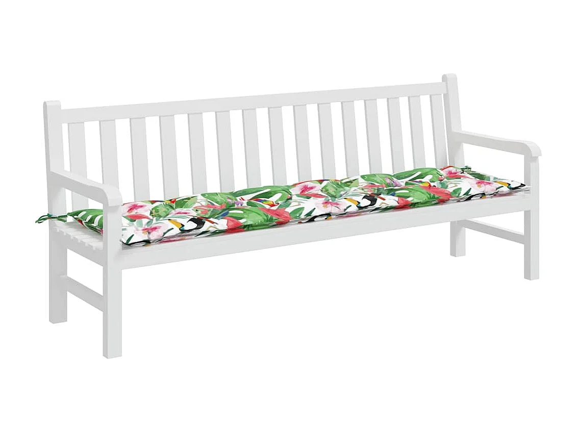 Coussin de banc de jardin multicolore 200x50x7 cm tissu