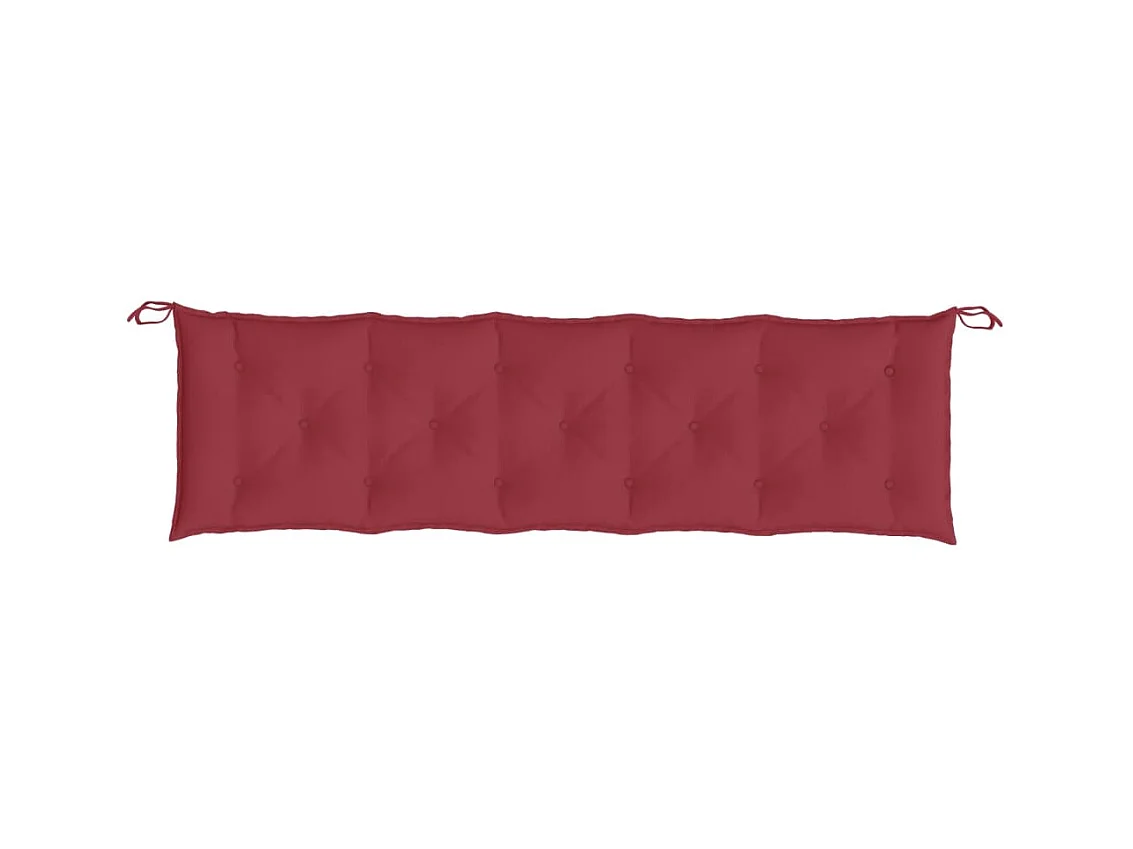Coussin de banc de jardin rouge bordeaux 180x50x7 cm