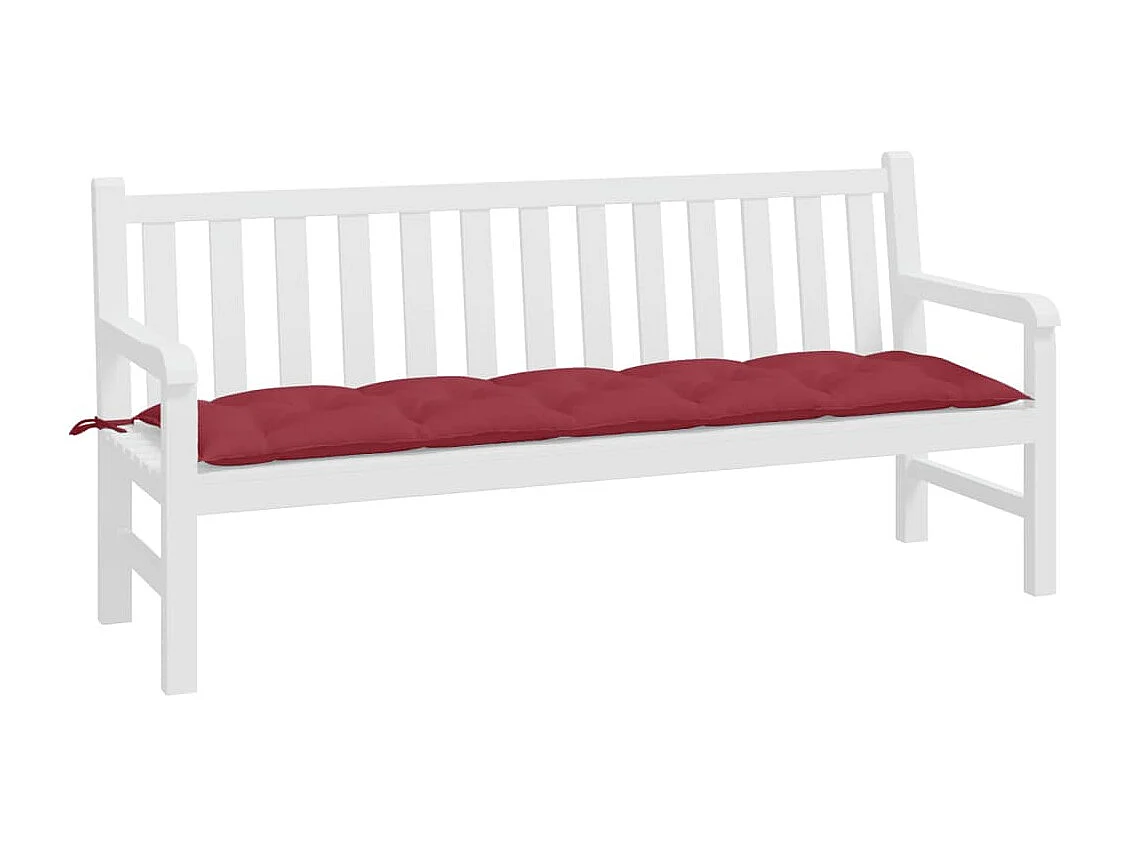 Coussin de banc de jardin rouge bordeaux 180x50x7 cm