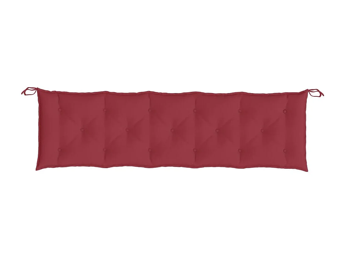 Coussin de banc de jardin rouge bordeaux 180x50x7 cm