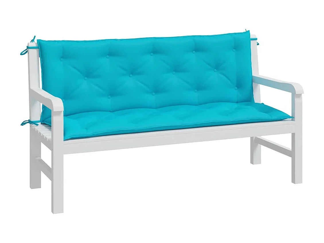 Tuinbankkussens 2 st 150x50x7 cm stof turquoise