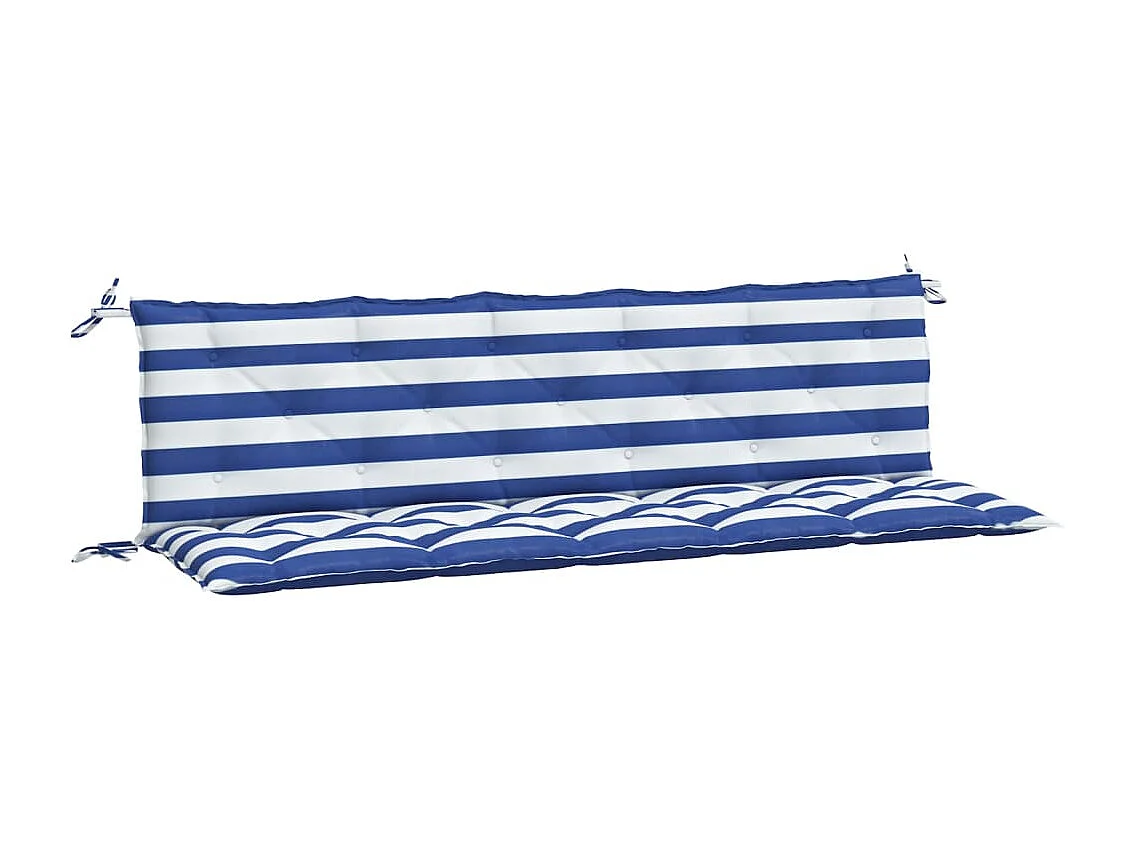 Coussins de banc de jardin 2 pièces rayures bleues/blanches